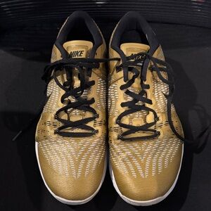 Nike Men's Lunar Training 1 Black and Gold Athletic Shoes Sz 9.5